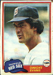 1981 Topps Baseball Cards      275     Dwight Evans